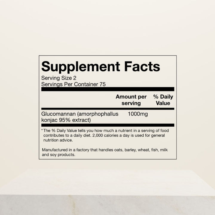 Hunger Control 2.0, Glucomannan | 150 Capsules